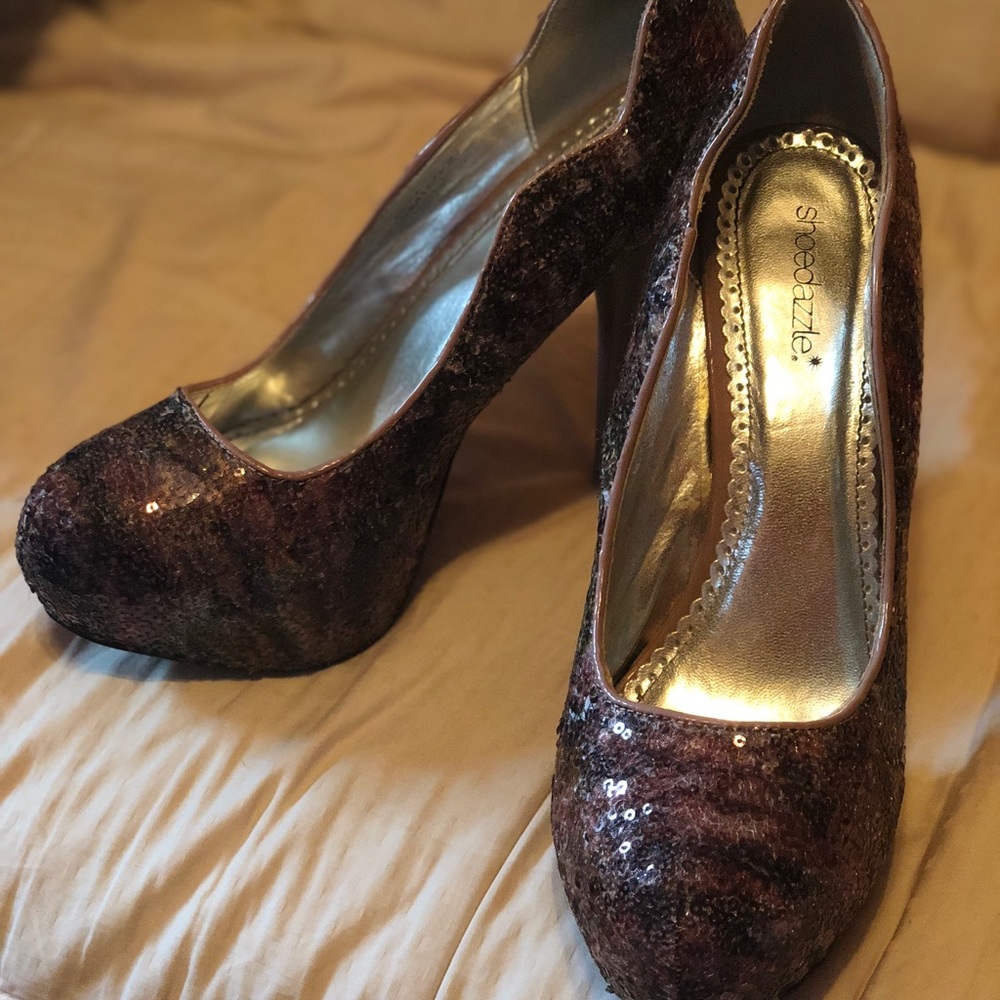 Mauve Toned Sequin Heels